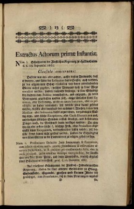 Extractus Actorum primæ Instantiæ
