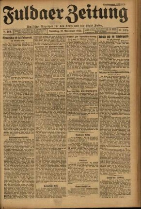 Ausgabe vom Samstag, den 15. Dezember 1923.