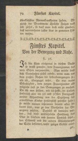 Fünftes Kapitel. Von der Bewegung und Ruhe