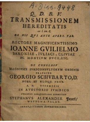Transmissionem Hereditatis ex l. un. C. De His Qui Ante Apert. Tab.