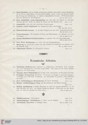 Keramische Arbeiten (Nr. 789-817)