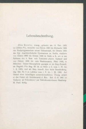 Lebensbeschreibung.