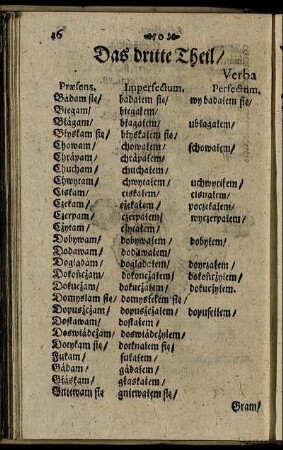 Verba Personalia in M.
