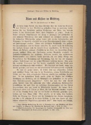 Islam und Mission im Weltkrieg