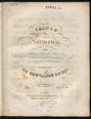 Cahier 2: Grande Harmonie : Pour 2 Hautbois, 2 Clarinettes, Flûte, 2 Cors, 2 Bassons, Trompette, Trombonnes, et Serpent ou Contrebasse