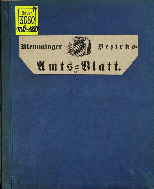 Memminger Bezirksamtsblatt. 1890