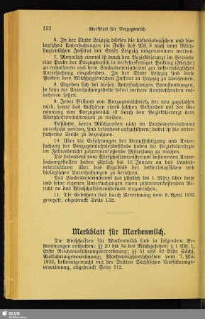 Merkblatt für Markenmilch