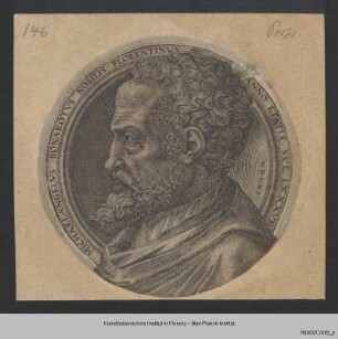 Bildnis des Michelangelo Buonarroti nach einer Medaille von Leone Leoni