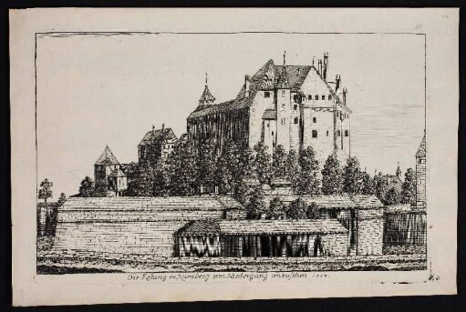 Die Festung in Nürnberg von Niedergang anzusehen 1702. - Burg Nürnberg, Nürnberg