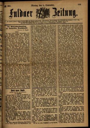 Ausgabe vom Montag, den 05. September 1887.
