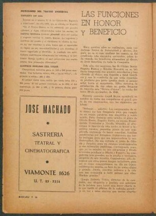 Las funciones en honor y beneficio