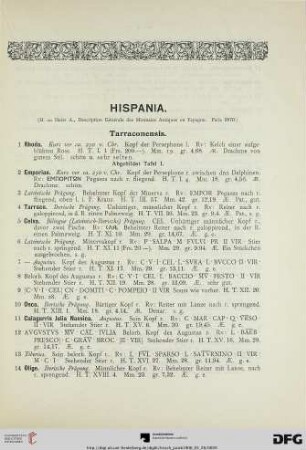 Hispania (Nr. 1-39)
