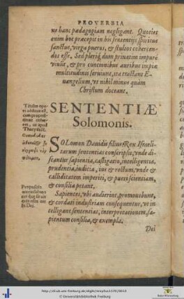 Sententiæ Solomonis