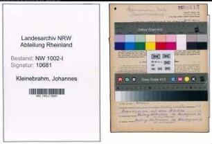 Entnazifizierung Johannes Kleinebrahm, geb. 10.04.1901 ()