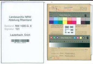 Entnazifizierung Erich Lauterbach , geb. 07.01.1904 (Konstrukteur)