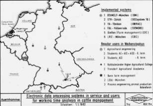 Electronic data processing systems in service and users for working time analysis in cattle management (Situation: 1.1.1982)