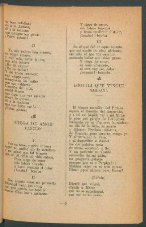 Ciega de amor : Canción