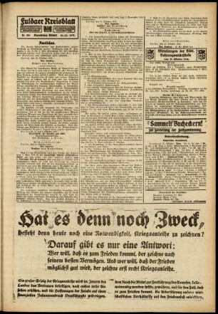 Zweite Ausgabe vom Samstag, den 26. Oktober 1918.