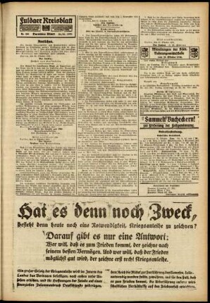 Zweite Ausgabe vom Samstag, den 26. Oktober 1918.