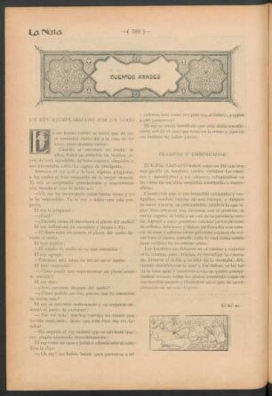 Cuentos árabes : Un rey ejemplarizado por un loco [y] Trampas y emboscadas