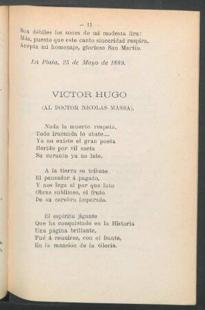 Víctor Hugo : (Al doctor Nicolás Massa)
