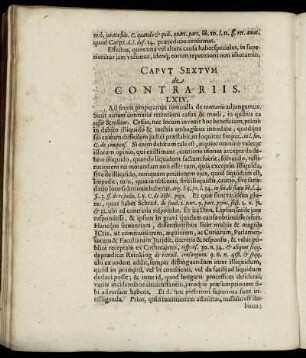 Caput Sextum de Contrariis.