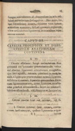 Caput III. Caussas Prognosin Et Dissectionem Anatomicam Continens.