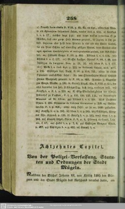 Achtzehntes Capitel. Von der Polizei-Verfassung, Statuten und Ordnungen der Stadt Mügeln