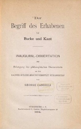 Der Begriff des Erhabenen bei Burke und Kant
