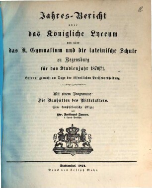 Jahres-Bericht. 1870/71 (1871)