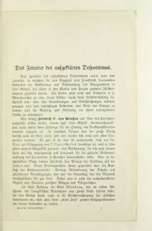 Das Zeitalter des aufgeklärten Despotismus