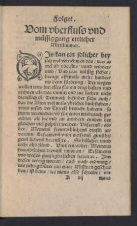 Vom uberfluss und müssiggang ettlicher Mittstimmer.