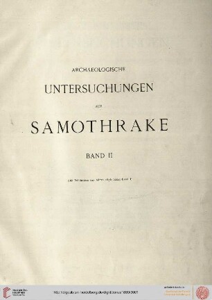 Band 2: Archäologische Untersuchungen auf Samothrake