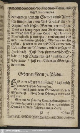Gebett auß dem 71. Psalm