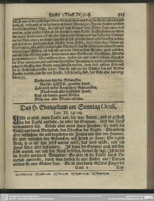 Das H. Evangelium am Sonntag Oculi, Luc. XI, 14-29