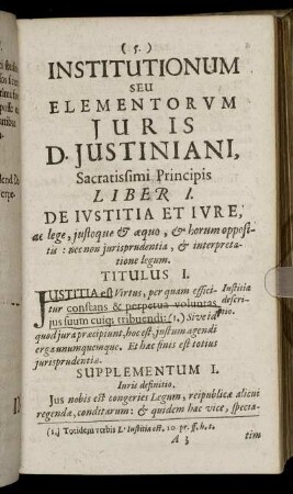 Liber I. De Iustitia Et Iure