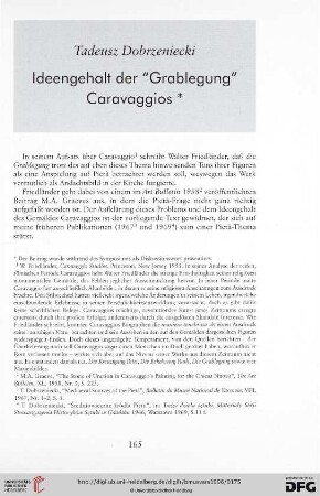 37: Ideengehalt der "Grablegung" Caravaggios