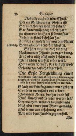 Die Erste Vergleichung eines Christians mit einem Kriegsman ...