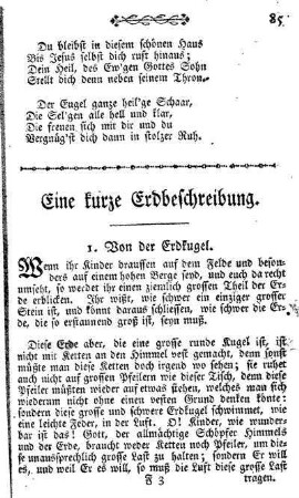 Eine kurze Erdbeschreibung