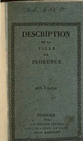 Description de la ville de Florence
