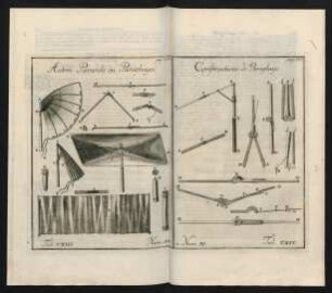 Autres Parasols ou Parapluyes. Num. 38. Tab. CXIII. Constructions de Parapluye. Num. 39 Tab. CXIV.