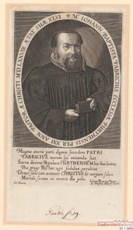 Johann Baptist Fabricius, Pfarrer in Fürth