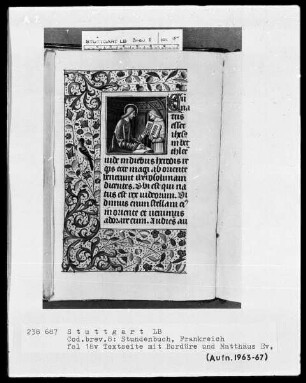 Lateinisch-französisches Stundenbuch — Evangelist Matthäus, Folio 18verso