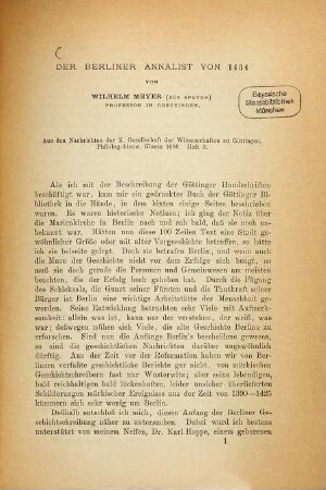 Der Berliner Annalist von 1434