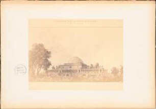 Monumentaler Gottesacker für Mailand (Cimitero monumentale di Milano), Mailand: Perspektivische Ansicht des Hauptgebäudes (aus: Konkurrenzentwürfe. Fotografien von Bohnstedts Entwürfen, 1857-1864)