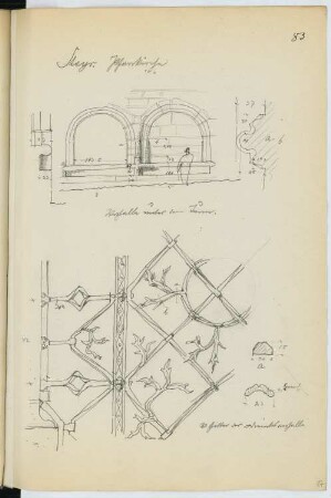 Stadtpfarrkirche, Steyr: Details (aus: Skizzen- und Fotoalbum 21)