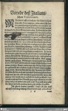 Vorrede deß Italianischen Translatoris