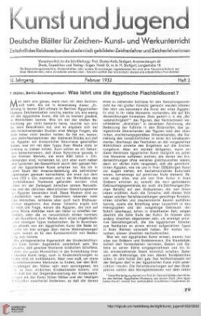 N.F. 12.1932: Was lehrt uns die ägyptische Flachbildkunst?