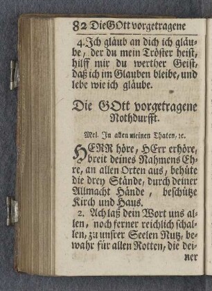 Die Gott vorgetragene Nothdurfft.
