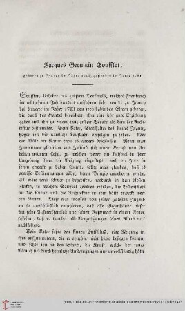 Jacques Germain Soufflot, geboren zu Frauen im Jahre 1713, gestorben im Jahre 1781